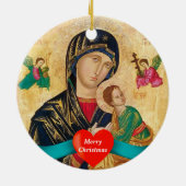 マドンナと子供のクリスマス セラミックオーナメント (裏面)