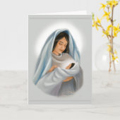 マドンナと子供のクリスマス/ホリデーカード カード (黄色い花)