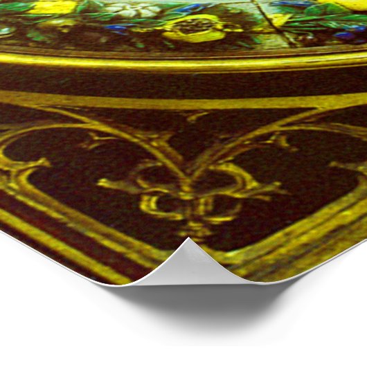 マドンナと子供のルネッサンスフローラ冠 ポスター (角)