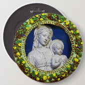 マドンナと子供のルネッサンスフローラ冠 缶バッジ (正面&裏面)