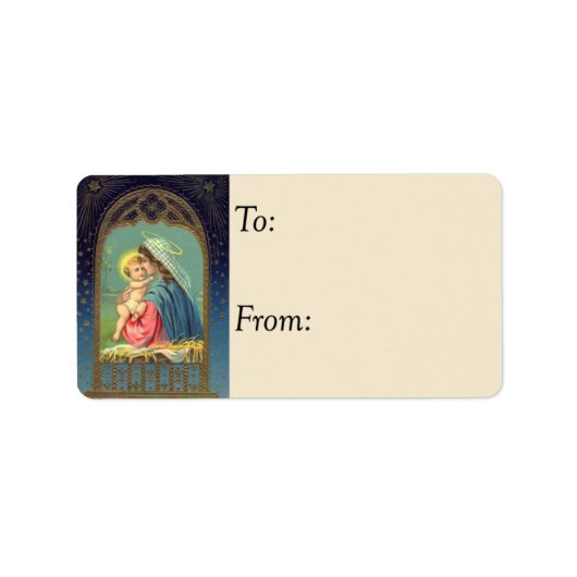 マドンナと子供のヴィンテージギフトラベル ラベル (正面)
