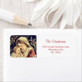 マドンナと子供のヴィンテージクリスマス ラベル (インサイチュ)