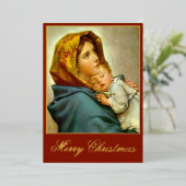 マドンナと子供の宗教的なクリスマスと写真 箔シーズンカード (立ち正面)