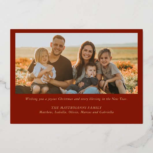 マドンナと子供の宗教的なクリスマスと写真 箔シーズンカード (裏面)