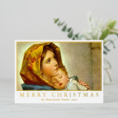 マドンナと子供の宗教的なクリスマスと写真 箔シーズンカード (立ち正面)