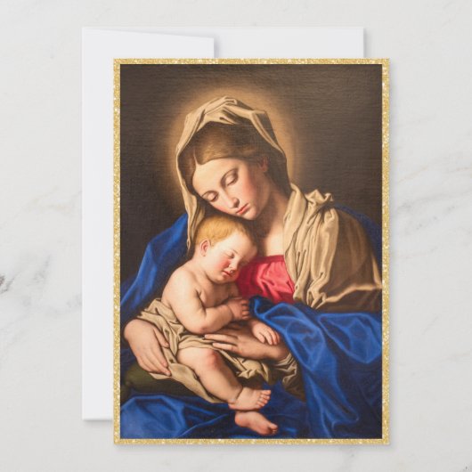 マドンナと子供の宗教的なクリスマスのパーティー 招待状 (裏面)