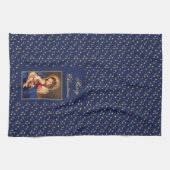 マドンナと子供の宗教的なクリスマスデコレーション キッチンタオル (横)