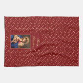 マドンナと子供の宗教的なクリスマスデコレーション キッチンタオル (横)