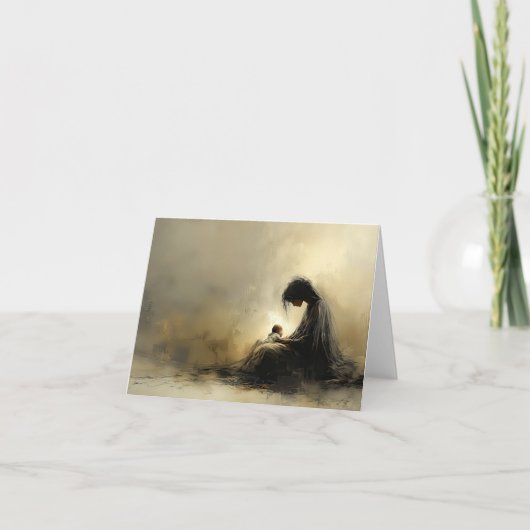 マドンナと子供の折りたたみカード - 白紙 シーズンカード (正面)