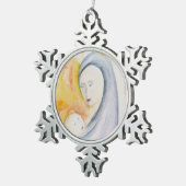 マドンナと子供の抽象芸術水カラーオーナメント スノーフレークピューターオーナメント (右)