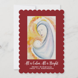 マドンナと子供の抽象芸術水色