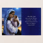 マドンナと子供の高級ホイル実在スクリスマスカード 箔カード (内部)