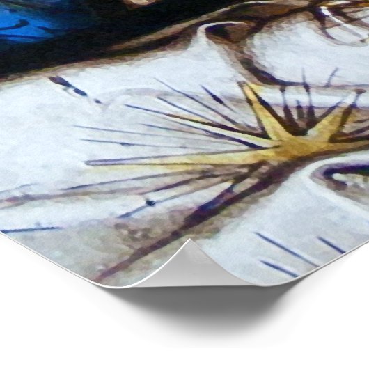 マドンナと子供を描く神聖な家族 ポスター (角)