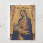 マドンナと子供メリークリスマス金ゴールド シーズンカード (正面)