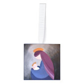 マドンナと子供木製キューブオーナメント キューブオーナメント (正面)