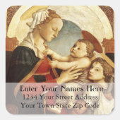 マドンナと子供用ヴィンテージクリスマス住所 シール (正面)
