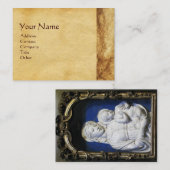 マドンナと子供，アンティークの羊皮紙 名刺 (正面/裏面)