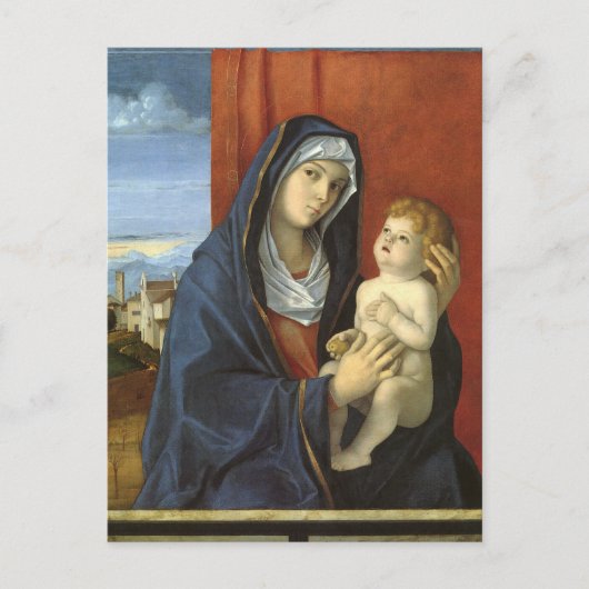 マドンナと子供：ジョバンニ・ベリーニ ポストカード (正面)
