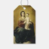 マドンナと子供、ファインアートクリスマスギフトタグ ギフトタグ (正面)