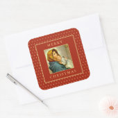 マドンナと子供 伝統的な宗教的なクリスマス スクエアシール (封筒)