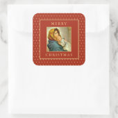 マドンナと子供 伝統的な宗教的なクリスマス スクエアシール (バッグ)