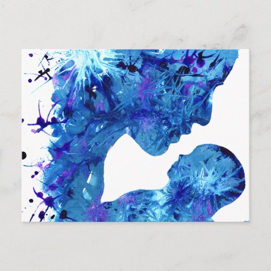 マドンナと子供 水彩画 宗教的 お手頃な価格 ポストカード (正面)