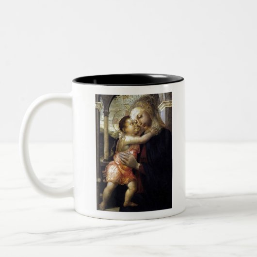 マドンナと子供 – Botticelli - c1500 ツートーンマグカップ (左)