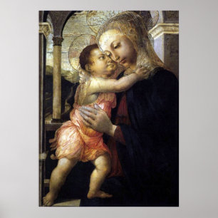 マドンナと子供 – Botticelli - c1500 ポスター