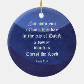 マドンナと子供 – Luke 2:11クリスマスの飾り セラミックオーナメント (裏面)