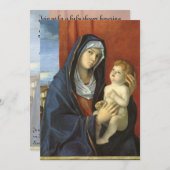 マドンナと子供byジョバンニ・ベリーニ、ベビーシャワー 招待状 (正面/裏面)