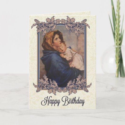 マドンナと子誕生日カード カード (正面)