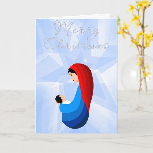 マドンナと子 カード (黄色い花)