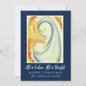 マドンナと子 キリスト教のクリスマス家族写真 シーズンカード (正面)