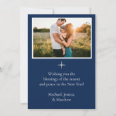 マドンナと子 キリスト教のクリスマス家族写真 シーズンカード (裏面)