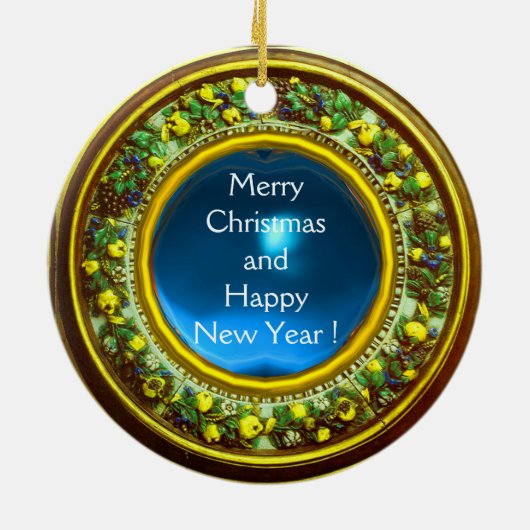 マドンナと子,天使フローラクラウンブルージェム セラミックオーナメント (裏面)