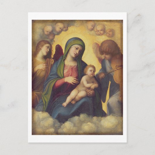 マドンナと栄光の子と子供， c.1520 (油 ポストカード (正面)