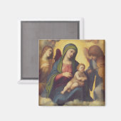 マドンナと栄光の子と子供， c.1520 (油 マグネット (正面/裏面)