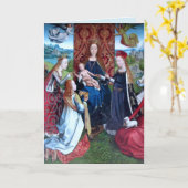 マドンナと聖徒3人の子(詳細、M 070) カード (黄色い花)