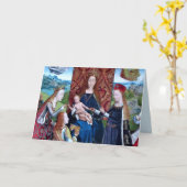 マドンナと聖徒3人の子(詳細、M 070) カード (黄色い花)