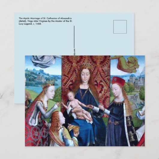 マドンナと聖徒3人の子(詳細、M 070) ポストカード (正面/裏面)