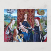 マドンナと聖徒3人の子(詳細、M 070) ポストカード (正面)