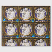 マドンナと青い宝石を持つ子供クリスマスの喜び ラッピングペーパー (フラット)