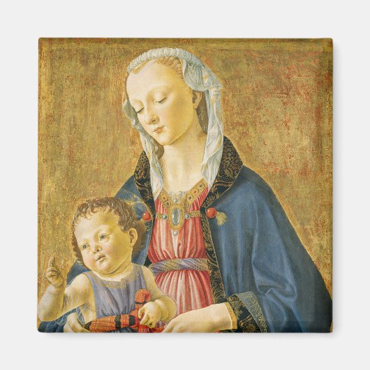 マドンナと2つのドナーを持つ子、1525年～1530年 マグネット (正面)