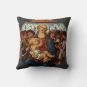 マドンナとBotticelliによる8つの天使を持つ子供 クッション (裏面)