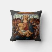 マドンナとBotticelliによる8つの天使を持つ子供 クッション (正面)