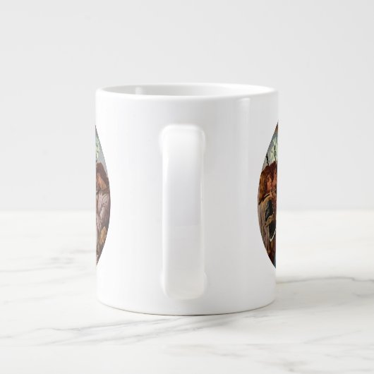 マドンナとBotticelliによる8つの天使を持つ子供 ジャンボコーヒーマグカップ (裏面)