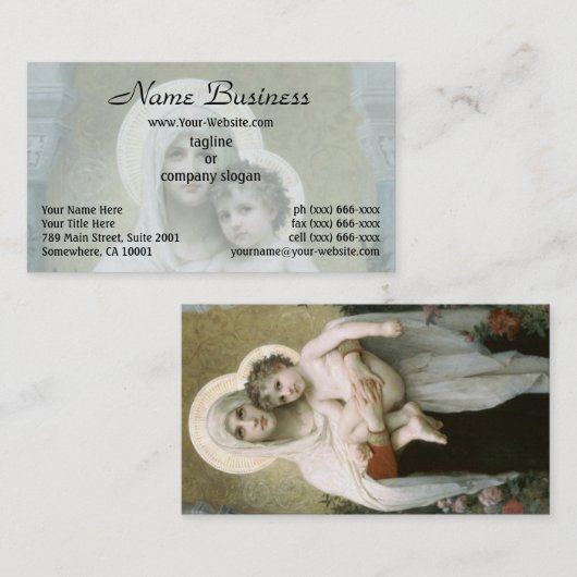 マドンナのバラウィリアム – アドルフ・ブーゲロー 名刺 (正面/裏面)