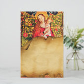 マドンナのバラバウワーアンティーク羊皮紙 便箋 (スタンド正面)