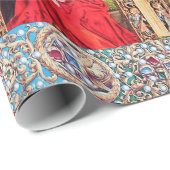 マドンナのバラバウワーレッドブルージェムストーンズ、真珠 ラッピングペーパー (ロールコーナー)