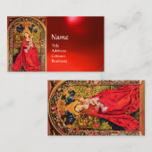 マドンナのバラバウワー、赤ルビージェムストーン 名刺 (正面/裏面)